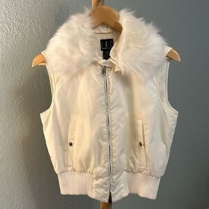 INC International Concepts Faux Fur Collar Vest with Pockets